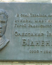 Мемориальная доска Герою Советского Союза Бидненко А.И. в с. Тепловка
