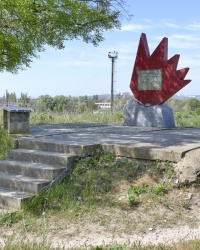 Памятный знак на месте гибели ГСС Т.С.Кулакова в г.Керчи